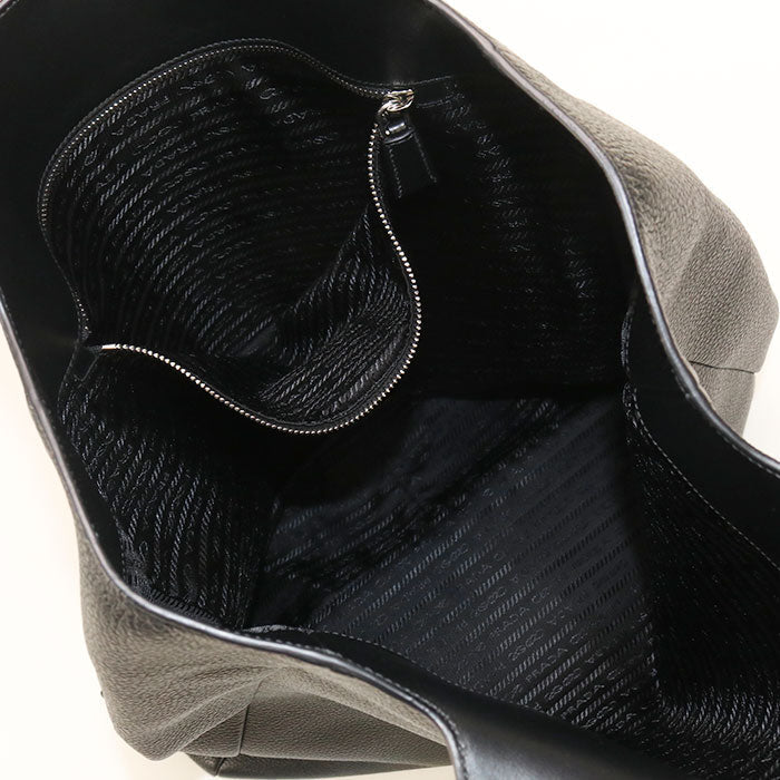 PRADA Tote Bag leather black mens