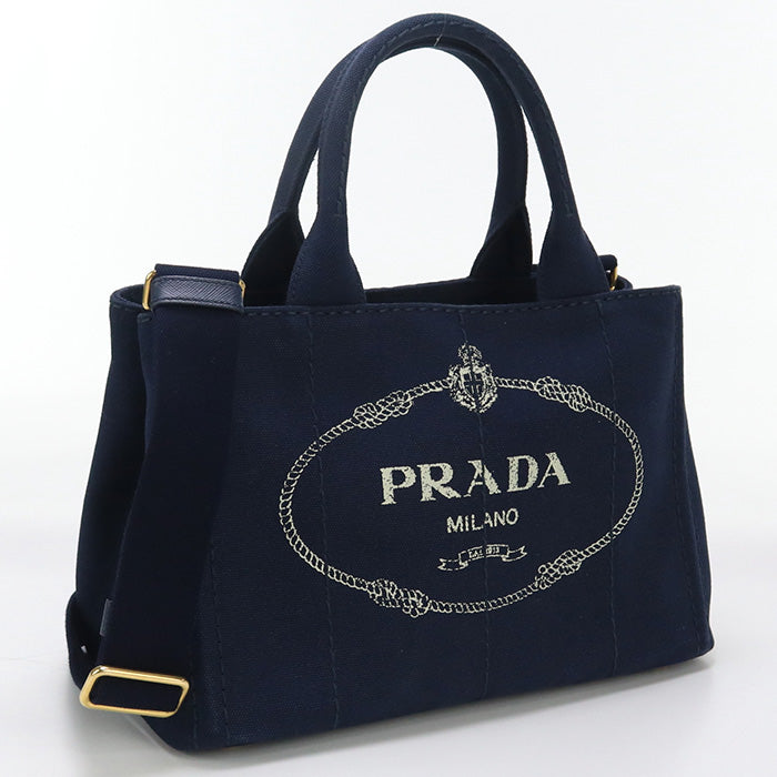 PRADA Canapa Tote Bag Cotton canvas black Women