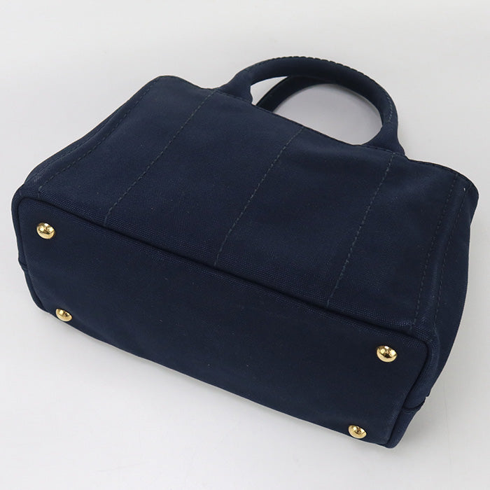 PRADA Canapa Tote Bag Cotton canvas black Women