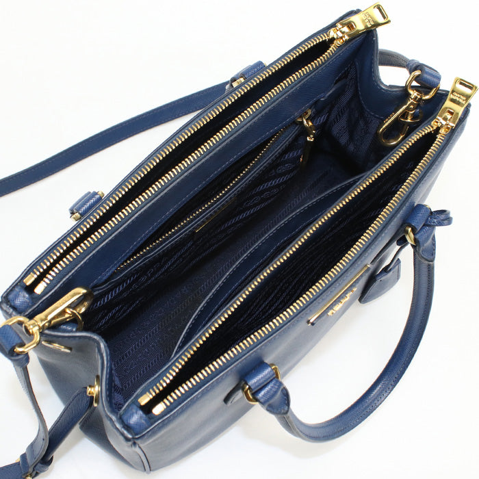 PRADA NZV Galleria Tote Bag/Safiano leather blue Women