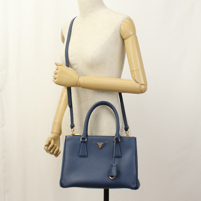 PRADA NZV Galleria Tote Bag/Safiano leather blue Women