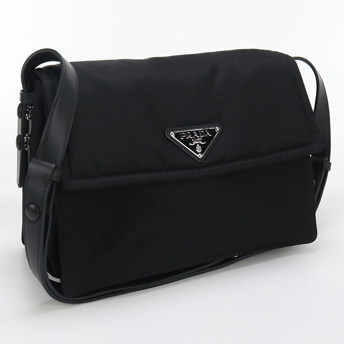 PRADA RFLH Medium Padded Diagonal Shoulder Bag black Women