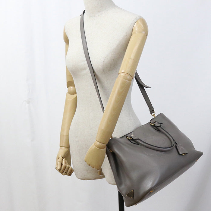 PRADA Tote Bag Grain calf gray Women