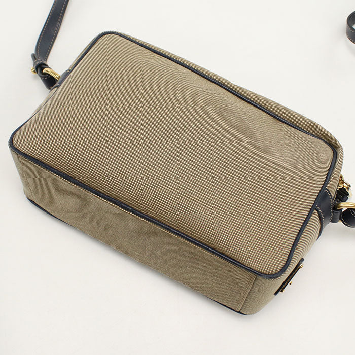 PRADA Logo jacquard Diagonal shoulder bag canvas/leather Women brown