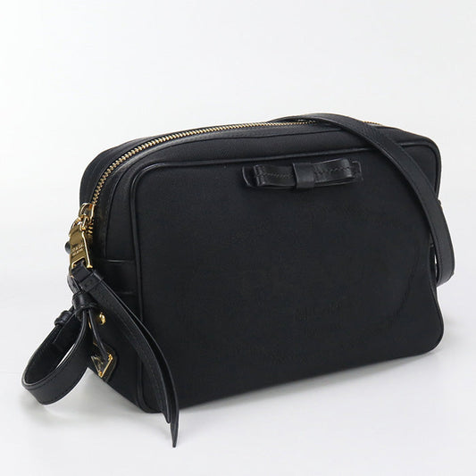 PRADA UCW Logo jacquard Diagonal Shoulder Bag black Women