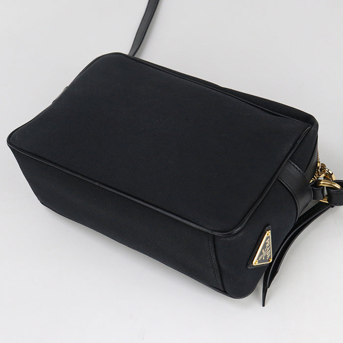PRADA UCW Logo jacquard Diagonal Shoulder Bag black Women