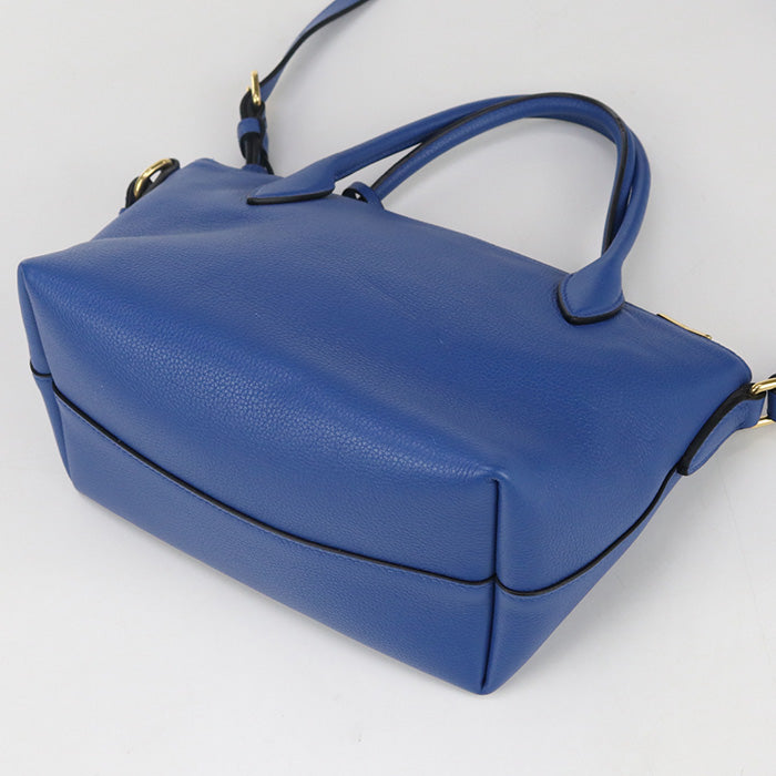 PRADA Handbag shoulder Safiano leather blue Women