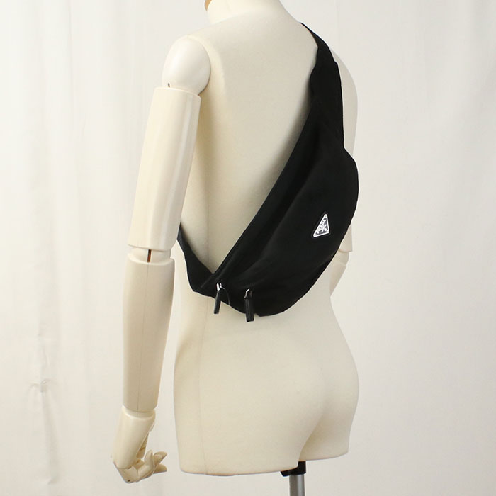 PRADA Belt bag body Nylon black mens