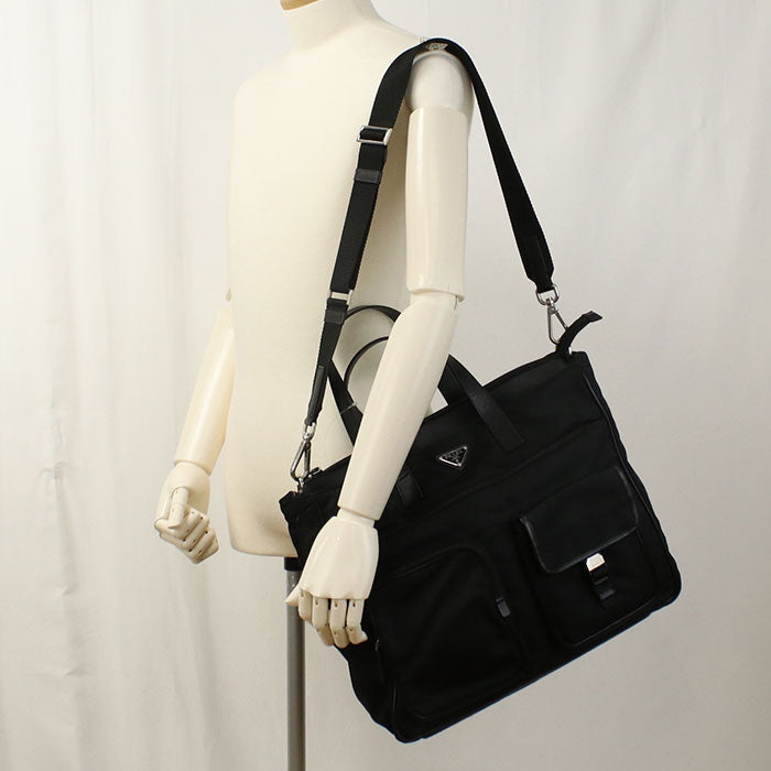 PRADA Tote Bag Nylon black mens