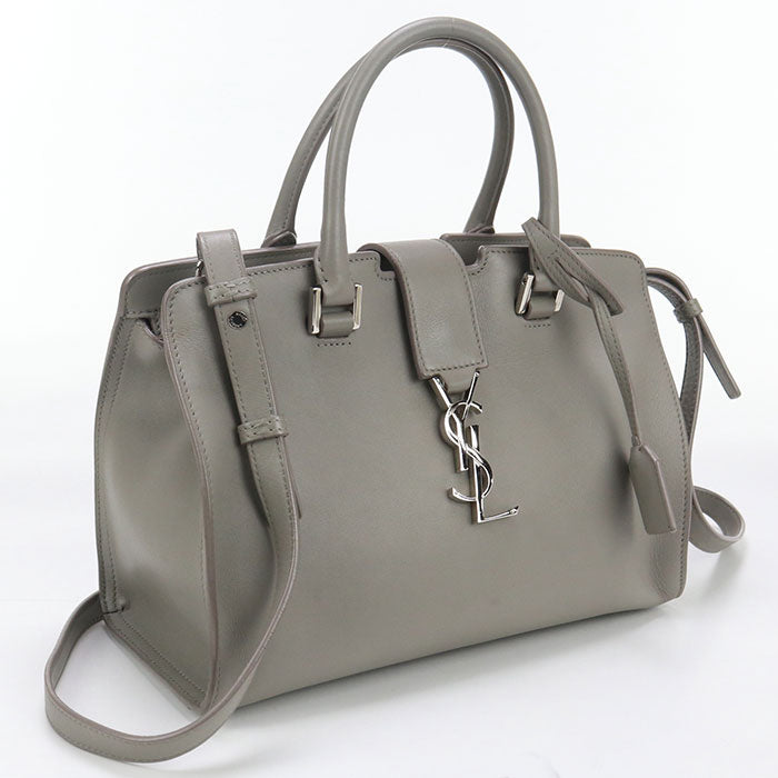 SAINT LAURENT Handbag Baby mosquito bus 2way handbag leather gray Women