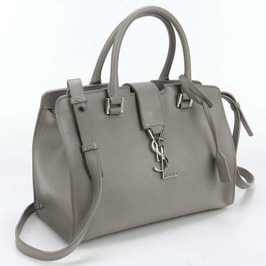 SAINT LAURENT Handbag Baby mosquito bus 2way handbag leather gray Women