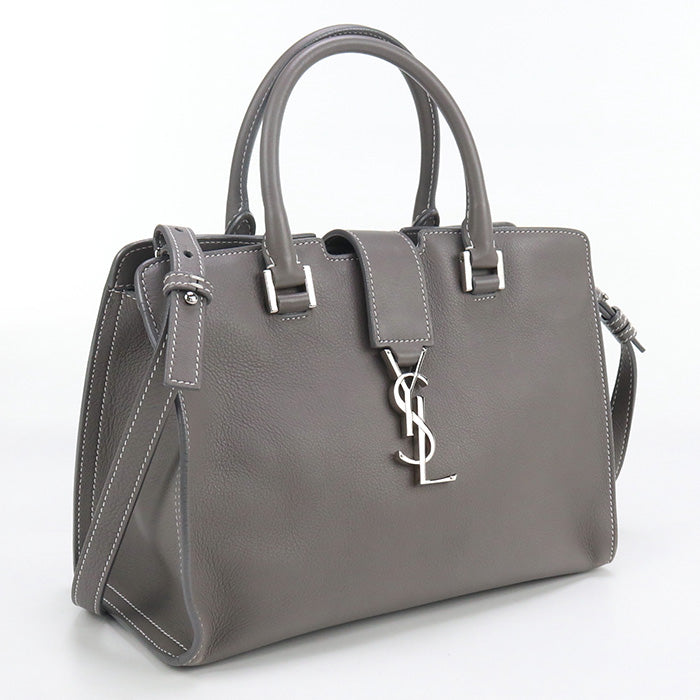 SAINT LAURENT 424868 Handbag Baby mosquito bus Tote Bag leather gray Women