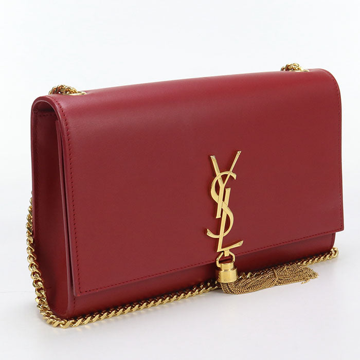 SAINT LAURENT Tassel Medium Kate Shoulder Bag leather Red Women