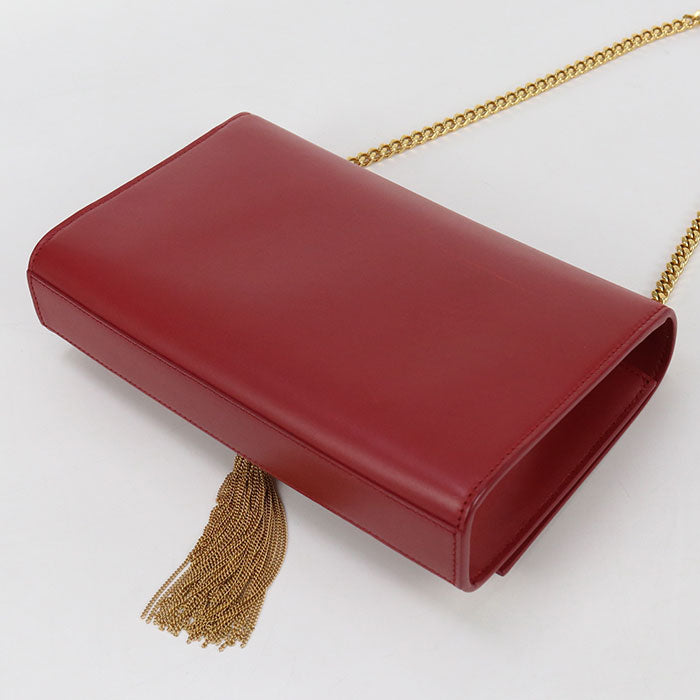 SAINT LAURENT Tassel Medium Kate Shoulder Bag leather Red Women