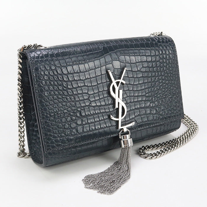 SAINT LAURENT ChainShoulder Bag Kate leather gray Women