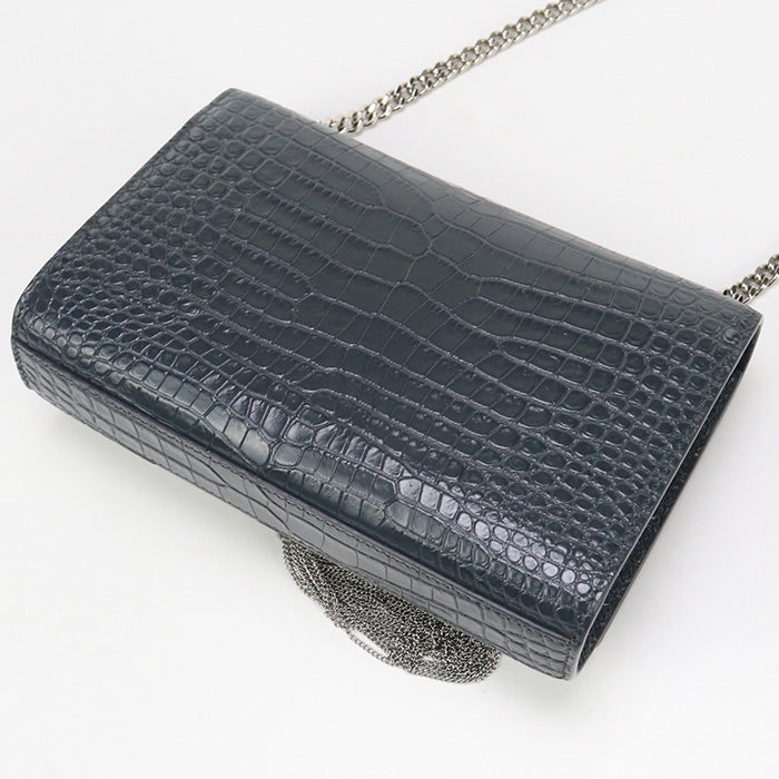 SAINT LAURENT ChainShoulder Bag Kate leather gray Women