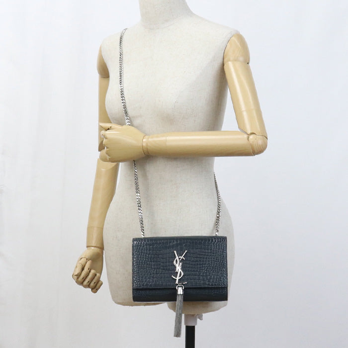 SAINT LAURENT ChainShoulder Bag Kate leather gray Women