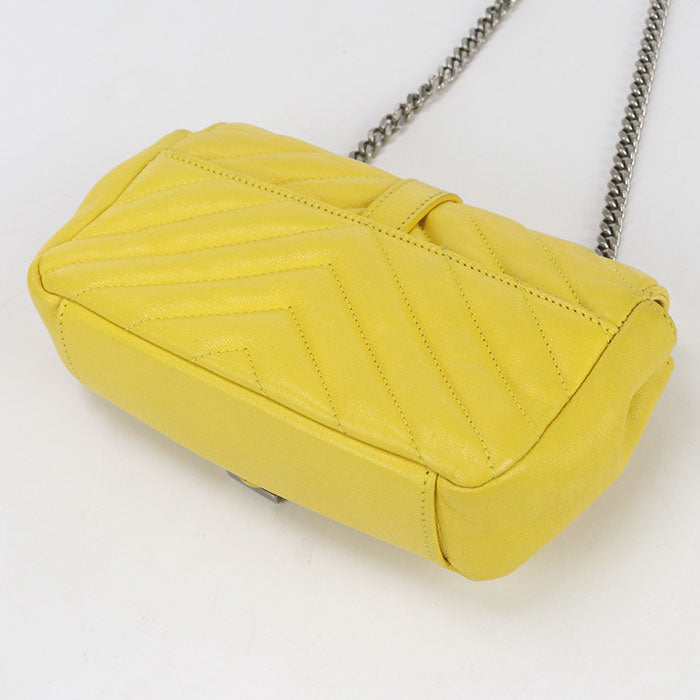 SAINT LAURENT 399289 Shoulder Bag YSL logo ChainShoulder Bag leather yellow Women