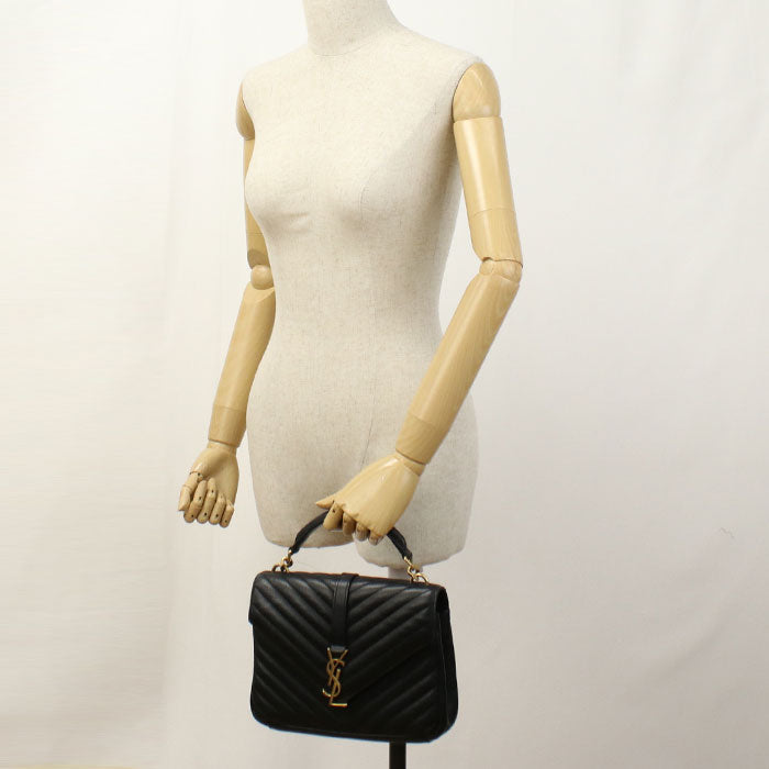 SAINT LAURENT 428056 bag college Handbag/Quilted leather black Women