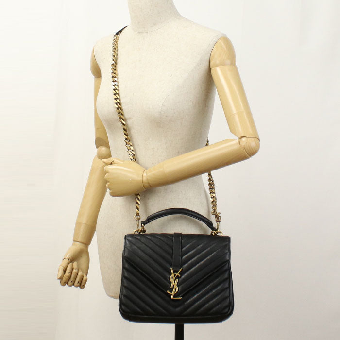 SAINT LAURENT 428056 bag college Handbag/Quilted leather black Women