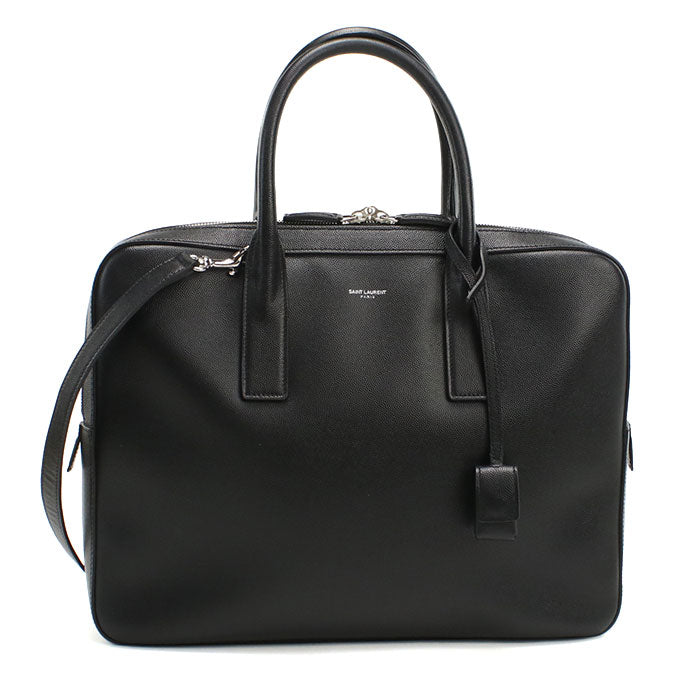 SAINT LAURENT 377865 Classic Museum business bag/Briefcase leather black mens