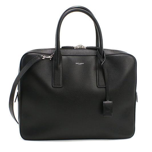 SAINT LAURENT 377865 Classic Museum business bag/Briefcase leather black mens