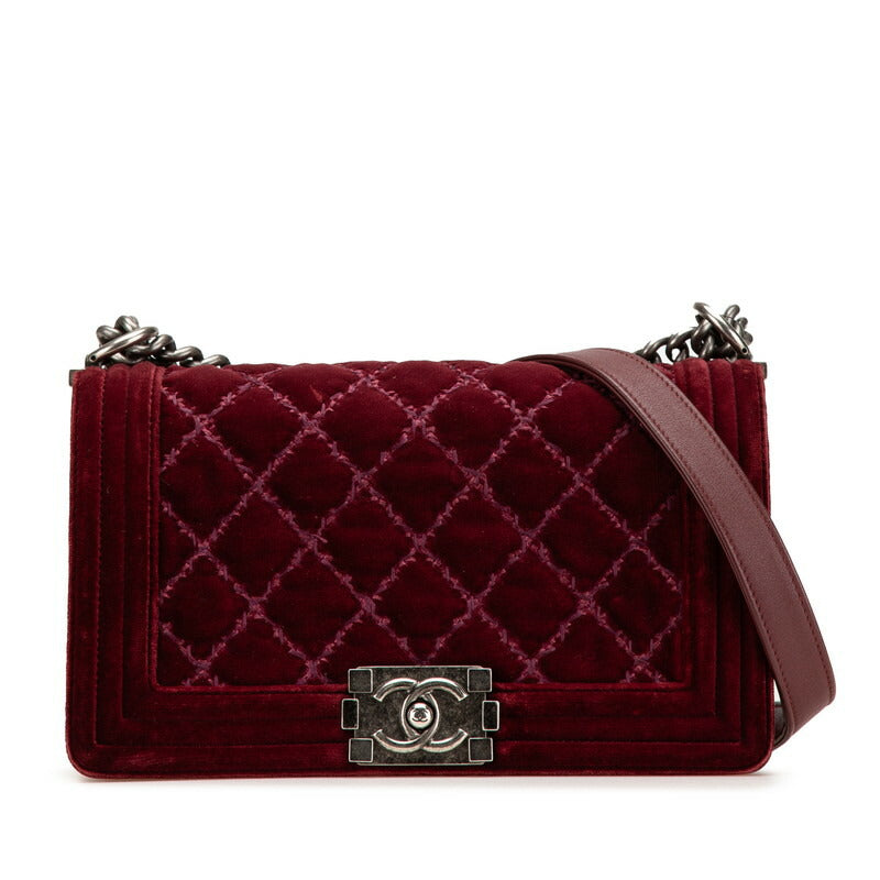 Chanel Boy Chanel Velour Shoulder Bag Classic Flap