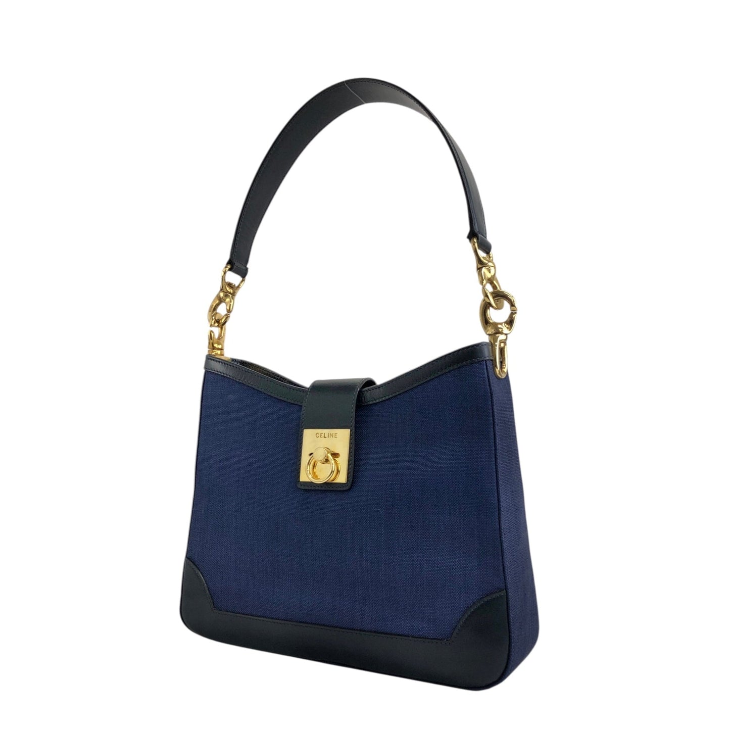 CELINE Gancini Shoulder bag Navy nnpwss