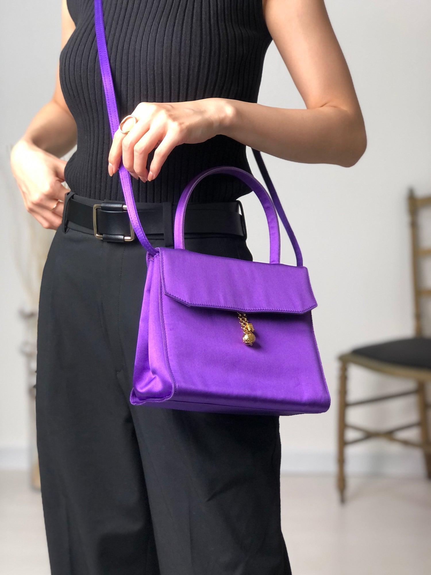 CELINE Starball Circle Arc de Triomphe Two-way Handbag Shoulder bag Purple