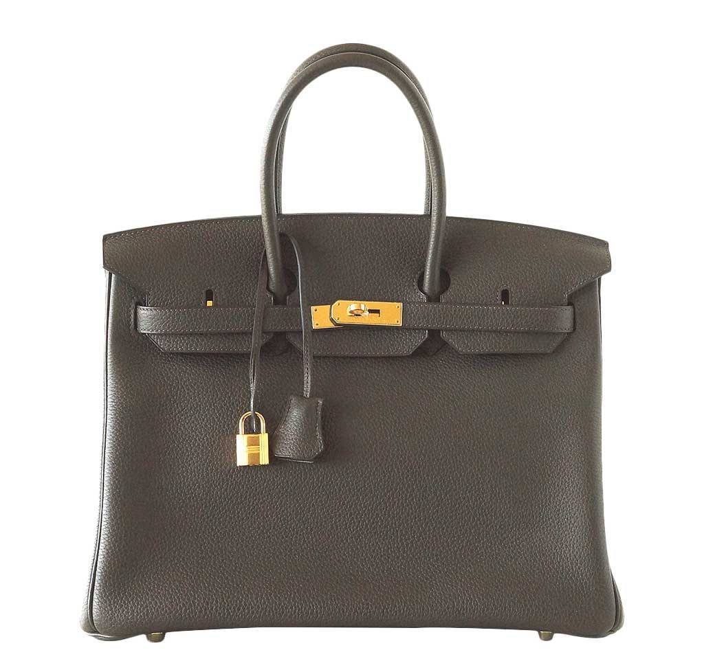HermesBirkin 35 Vert Bronze Bag