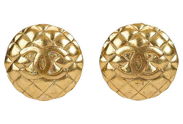1980s Chanel Quilted Clip Earrings