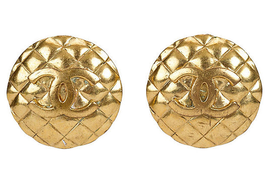 1980s Chanel Quilted Clip Earrings