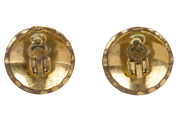 1980s Chanel Quilted Clip Earrings