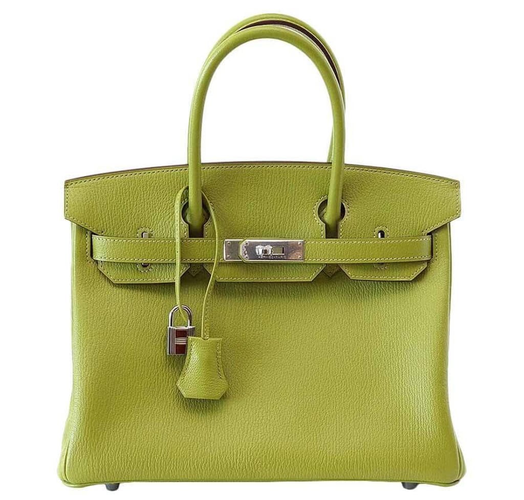 HermesBirkin 30 Vert Anis Chevre Bag