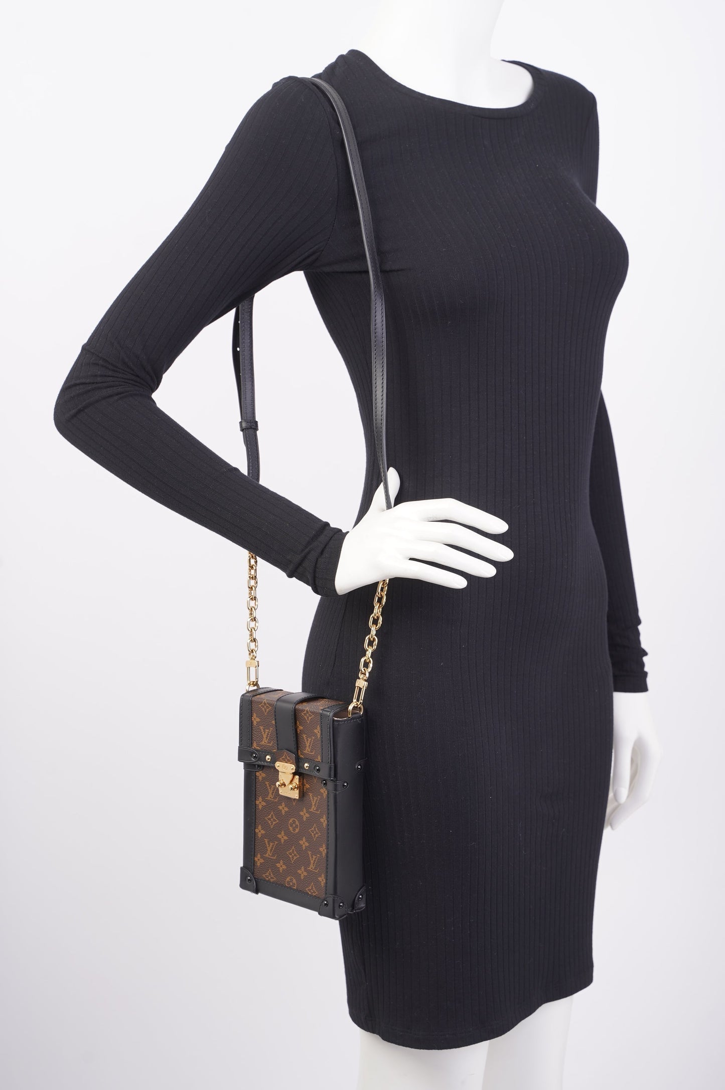 Louis Vuitton Vertical Trunk Pouch Monogram / Black Canvas Clutch