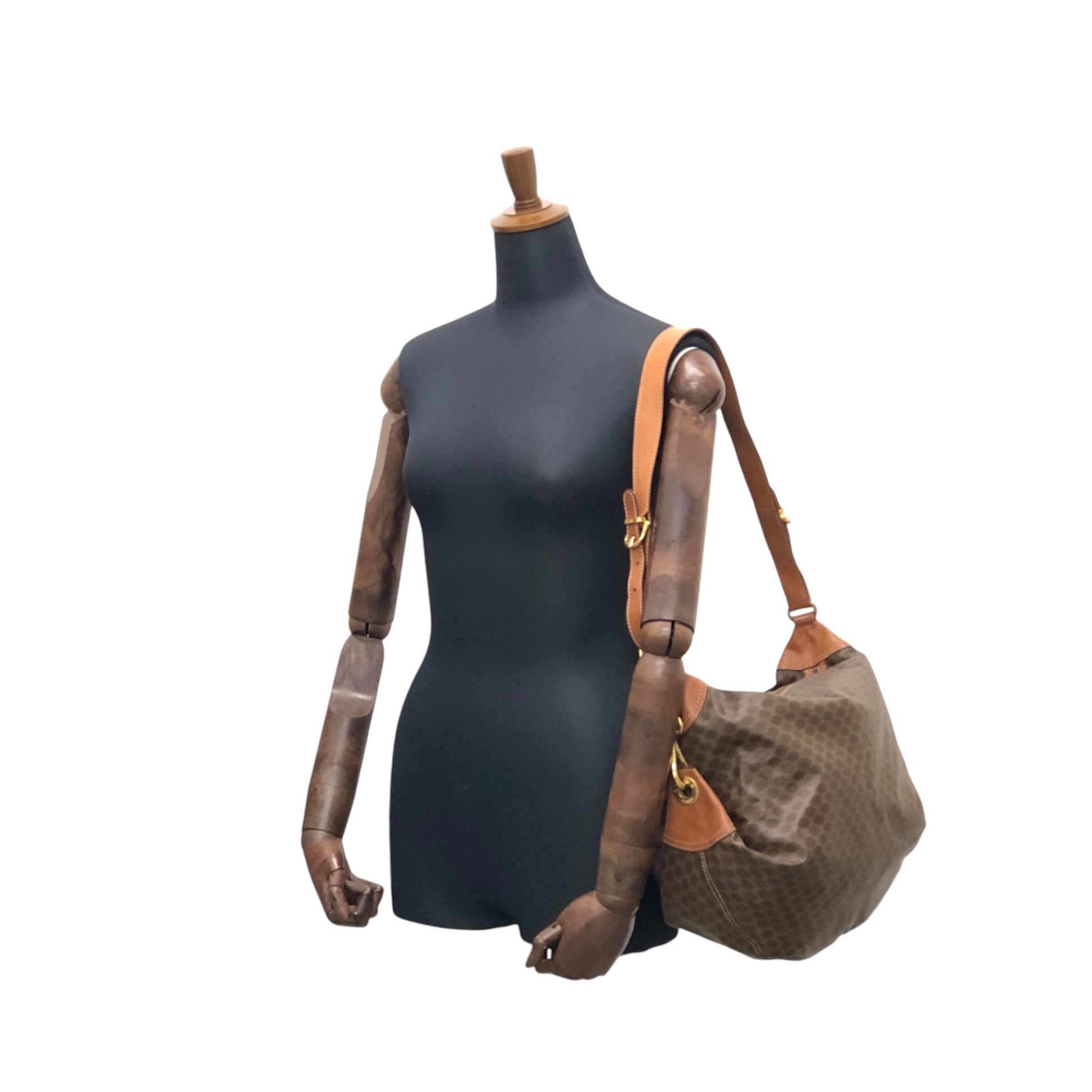 CELINE Macadam Round Shoulder bag Brown ckh8g4