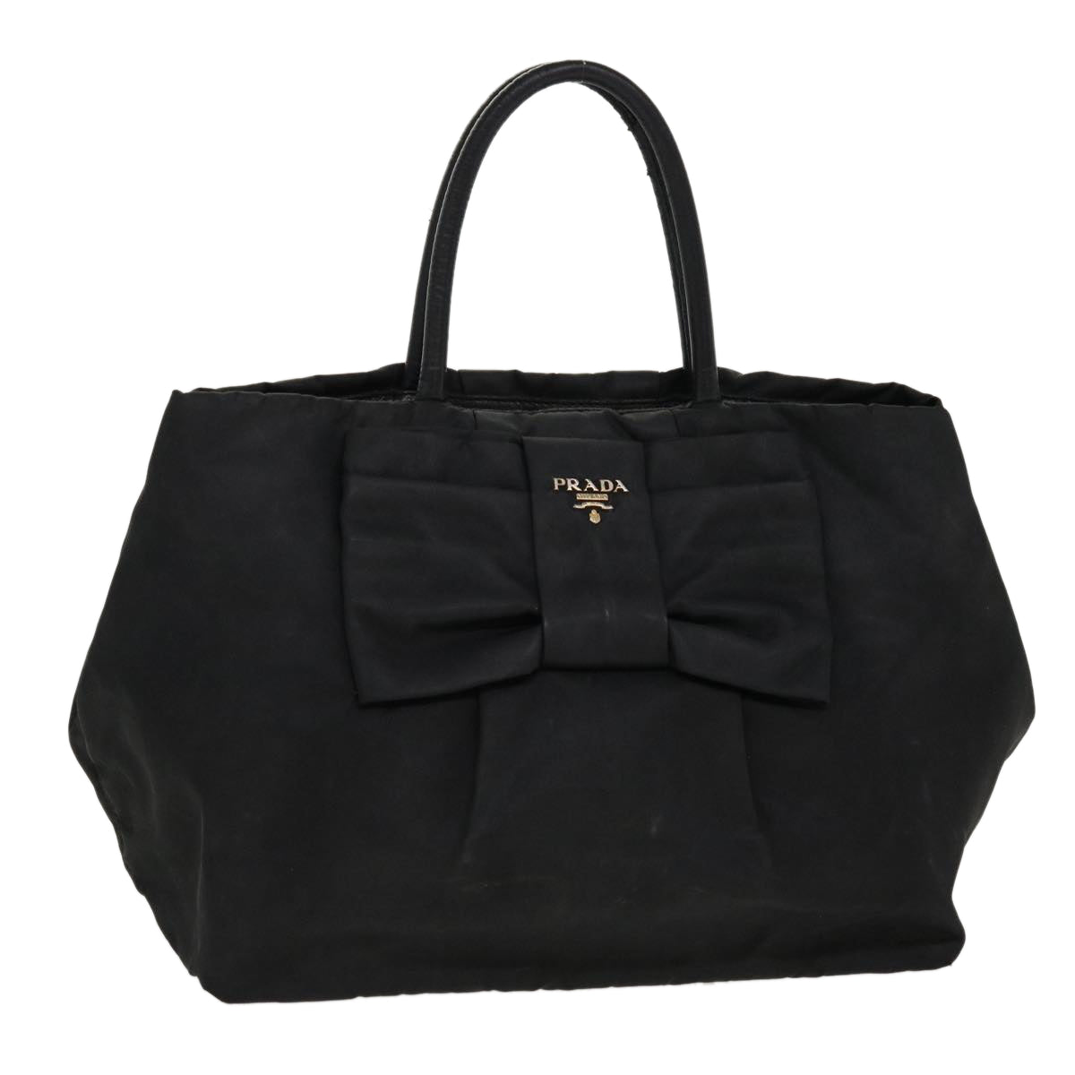 PRADA Hand Bag Nylon Black Auth