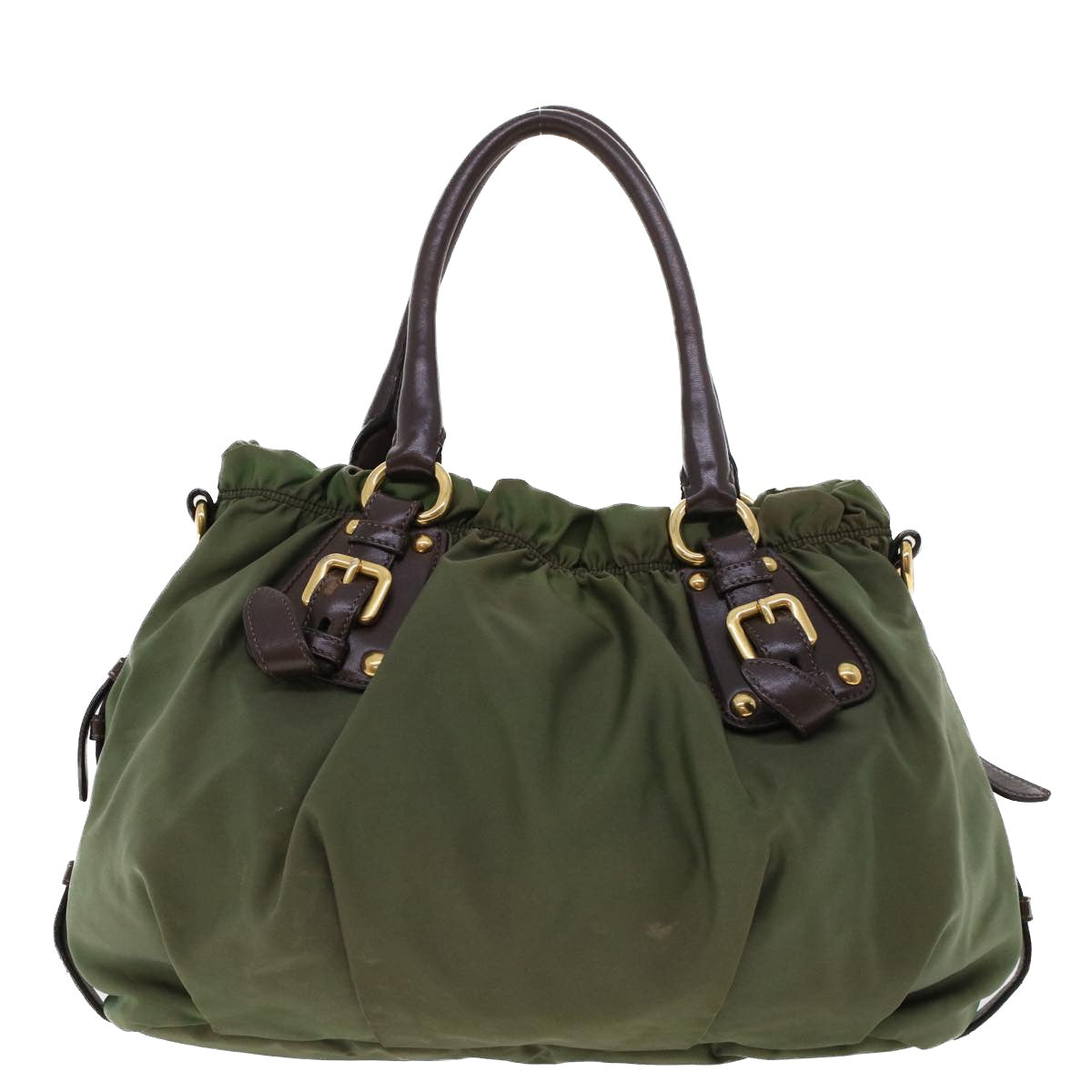 PRADA Hand Bag Nylon 2way Khaki Auth