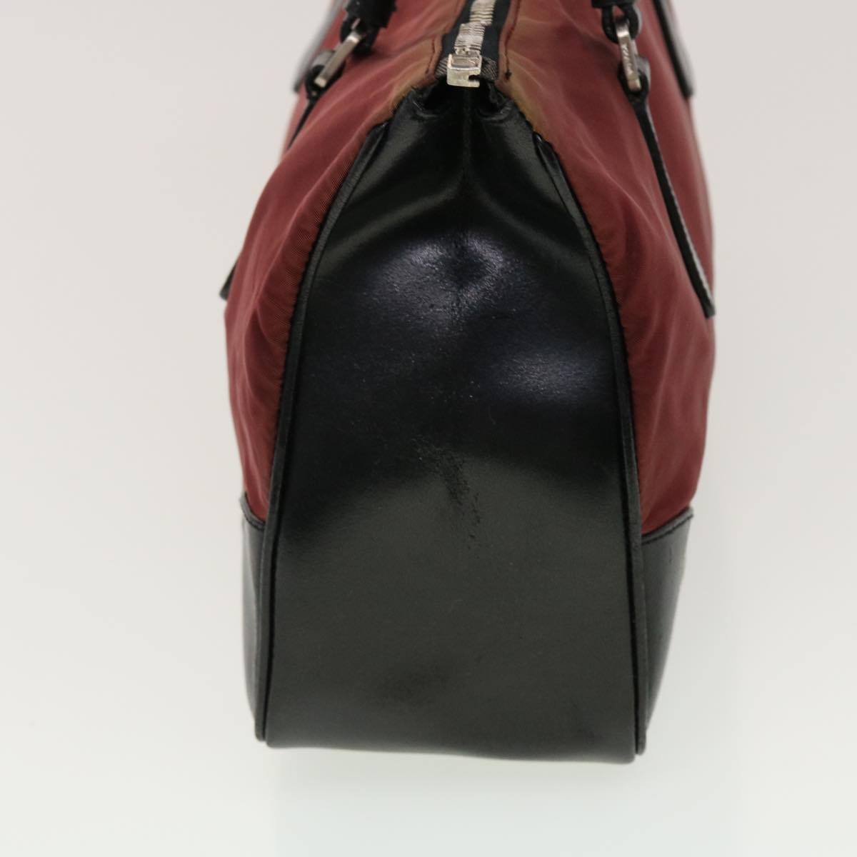 Prada Shoulder Bag Nylon Leather Red