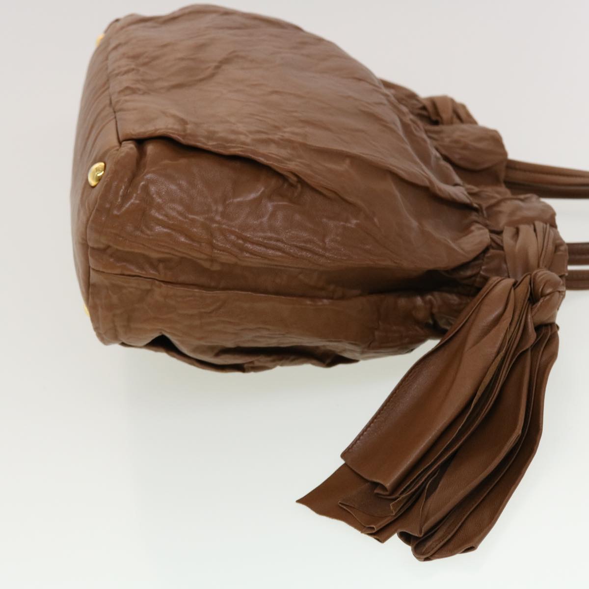 Prada Hand Bag Leather 2way Shoulder Bag Brown