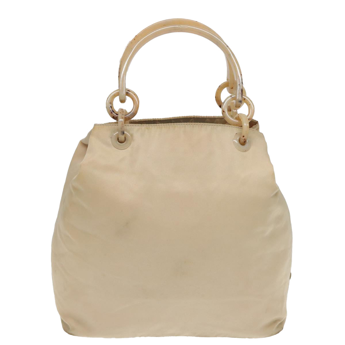 PRADA Hand Bag Nylon Beige Auth