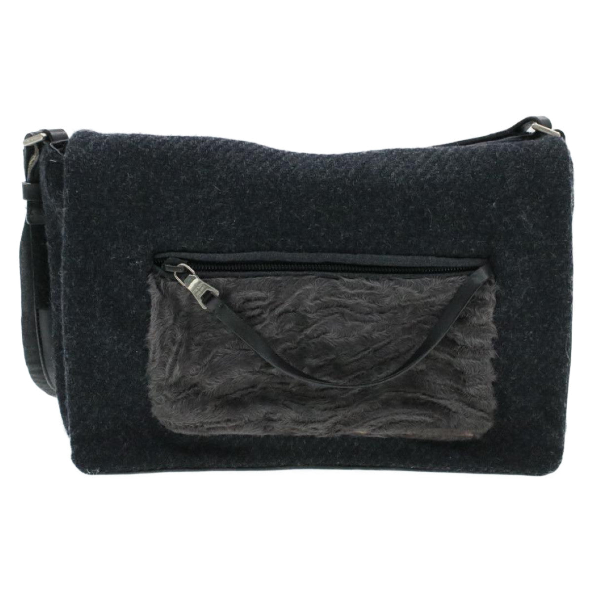 Prada Suede Shoulder Bag Black