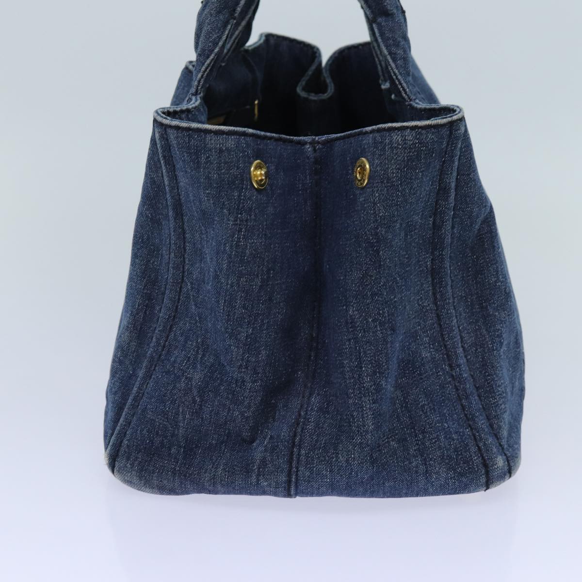 PRADA Canapa MM Hand Bag Blue Auth