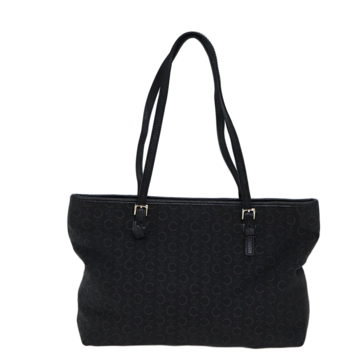 Luxury CELINE C Macadam Canvas Tote Bag Black 11974