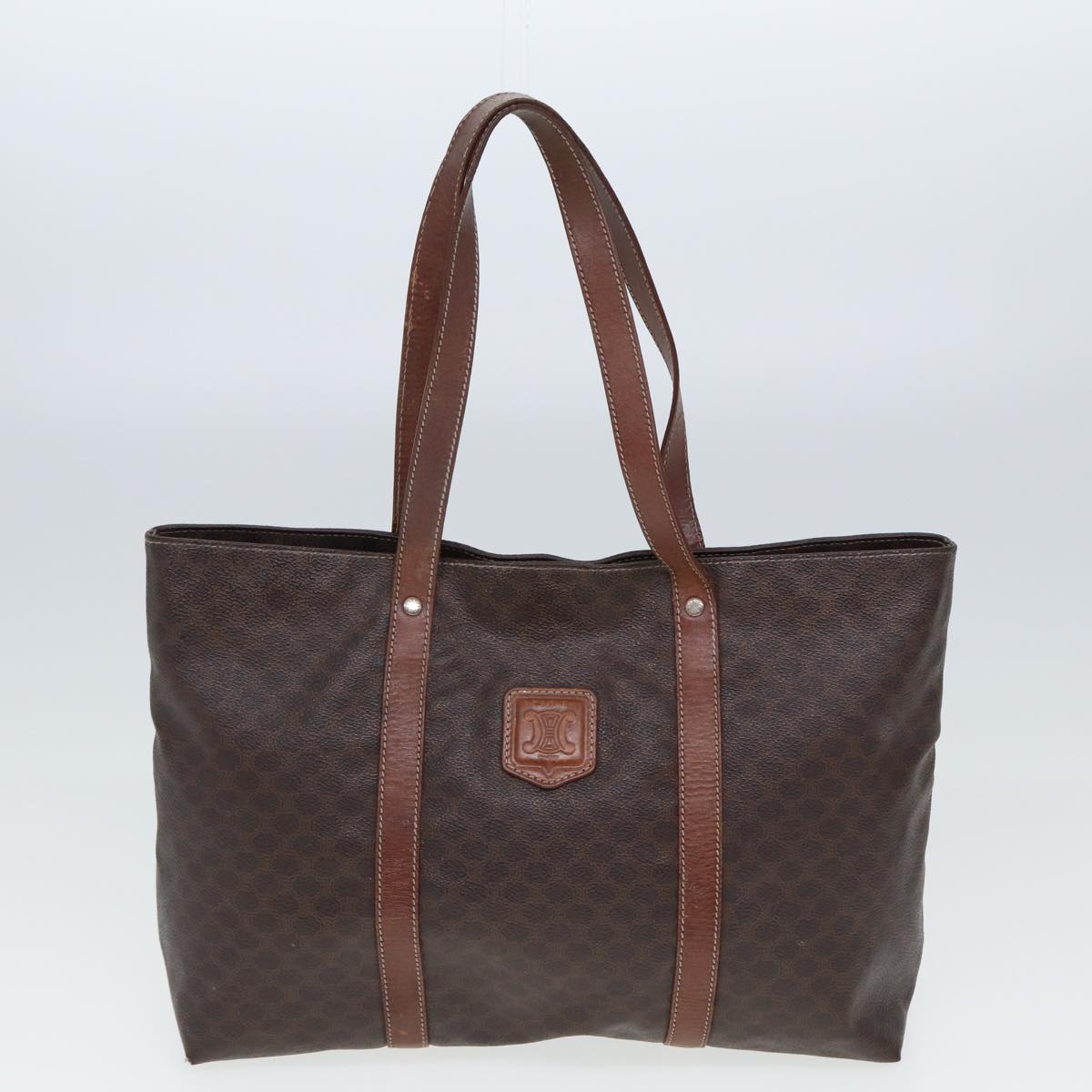 Luxury CELINE Macadam Canvas Shoulder Bag PVC Leather 2Set Brown 12251