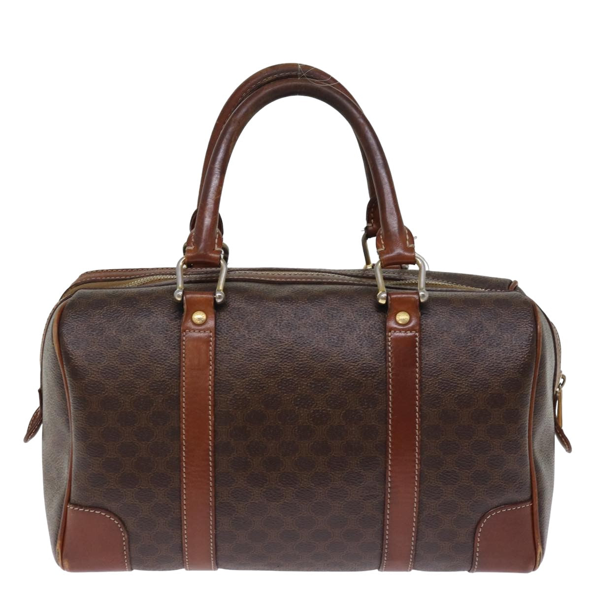 Luxury CELINE Macadam Canvas Hand Bag PVC Leather Brown 13003