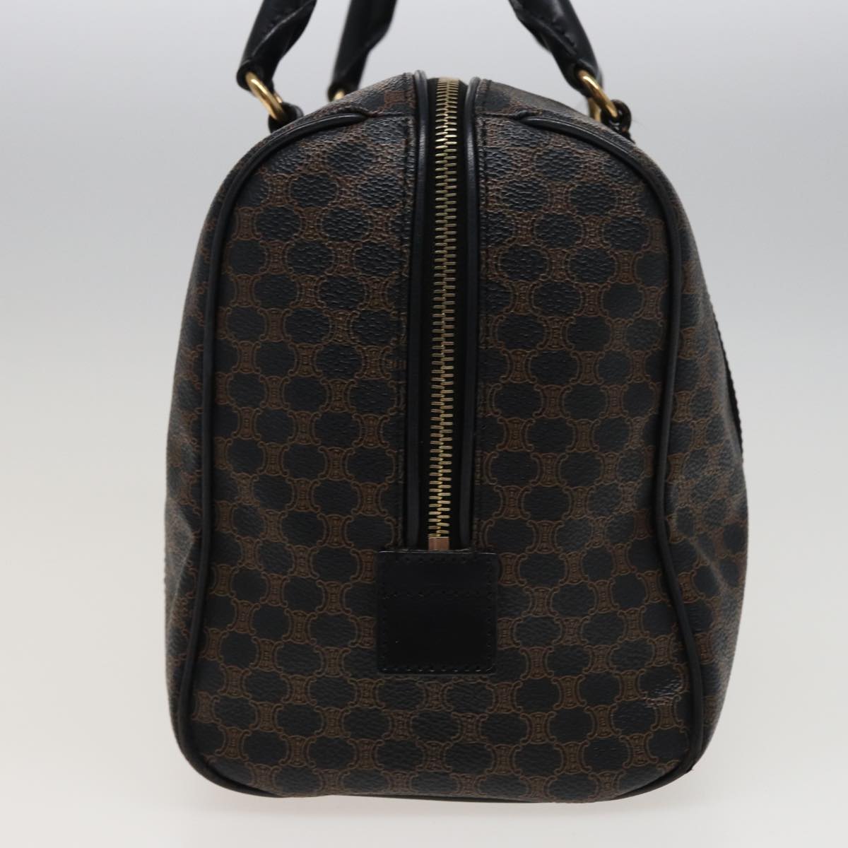 Luxury CELINE Macadam Canvas Boston Bag PVC Black 13041