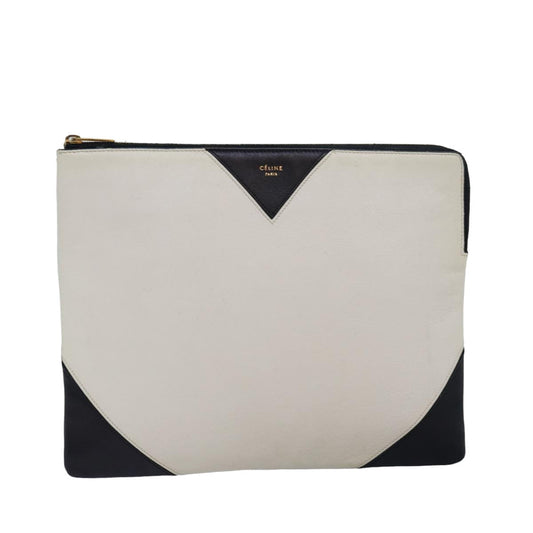 Luxury CELINE Clutch Bag Leather Black Whe 13087