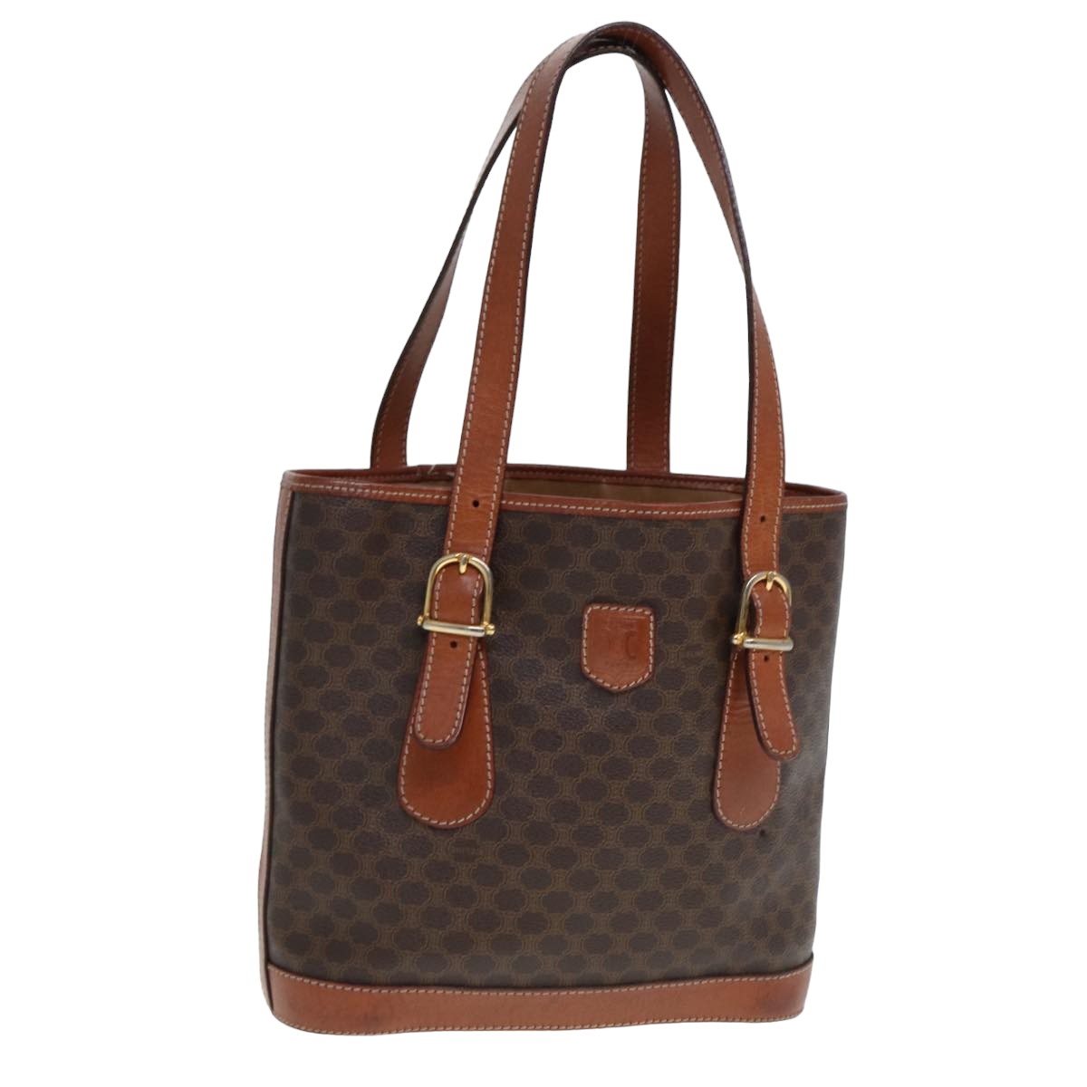 Luxury CELINE Macadam Canvas Tote Bag PVC Brown 13179
