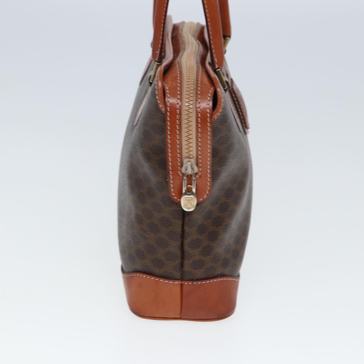 Luxury CELINE Macadam Canvas Hand Bag PVC Leather Brown 13181